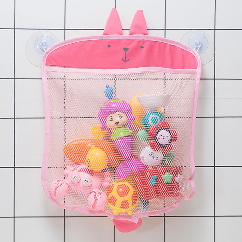 New Cartoon Duck Baby Bathroom Mesh Bag Sucker Design for Bath Toys Kids Animal Shapes Cloth Sand Toys Storage Net Bag