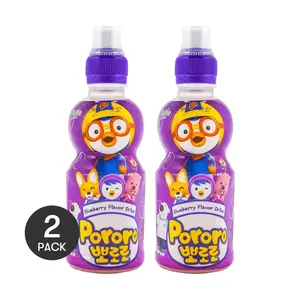 2 Pack BIOSTAR PORORO Korean Fruit Drink - Blueberry Flavor, 235ml Each - Fun Kids Beverage