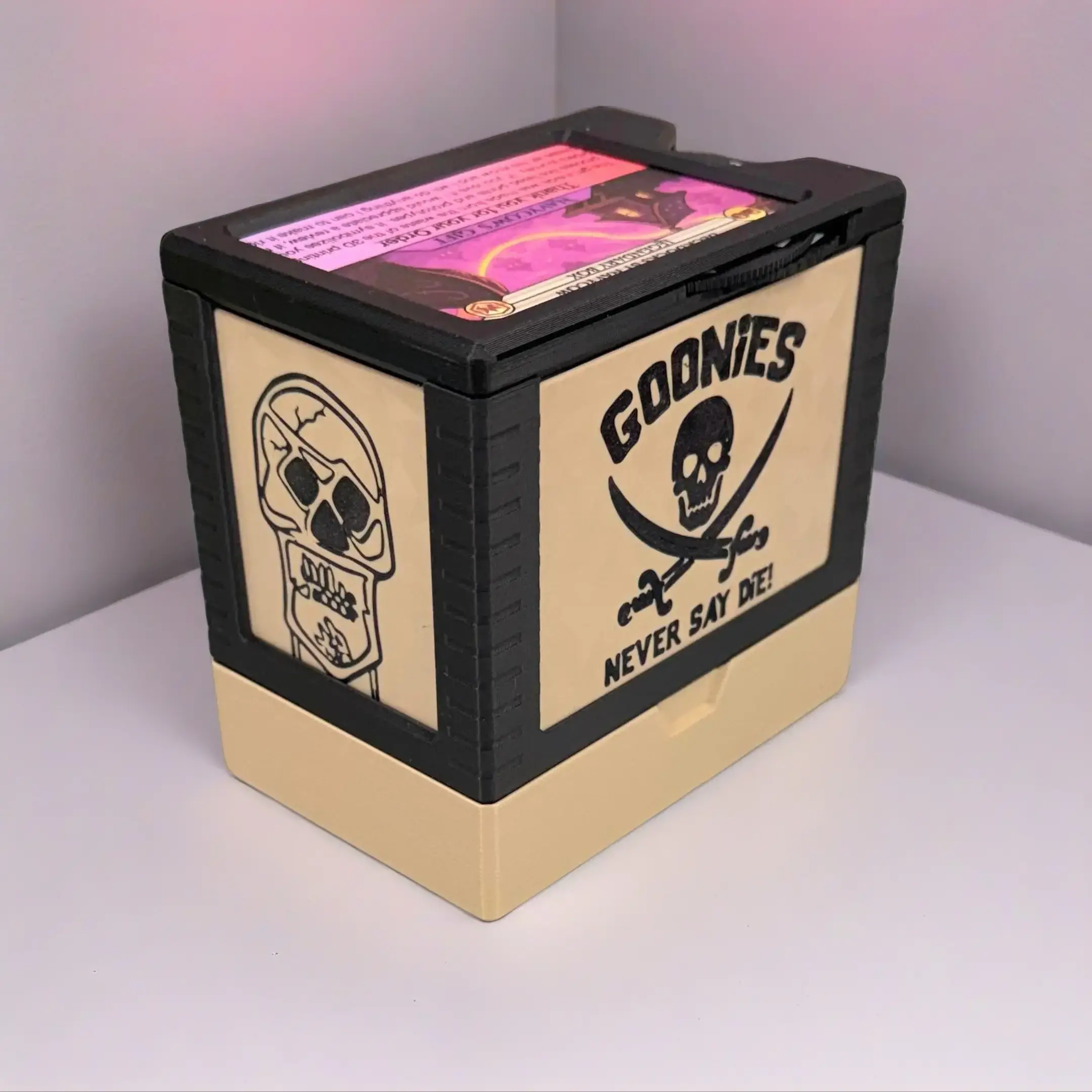 Never Say Die -  - Universal DeckDock - For Magic The Gathering and More - Damage/Health Counter, and token tray included.  Counts to 99 and holds more than 100 double sleeved cards