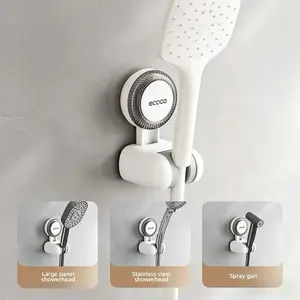 RENEMOS Relocatable Shower Head Holder - Damage-Free Suction Cup Mount - No Drill, No Tools Needed - Adjustable Shower Stand for Tile & Glass - Reusable & Removable - Perfect for Apartments & Rentals