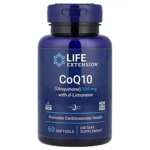 Life Extension CoQ10 (Ubiquinone) with d-Limonene, 100 mg, 60 Softgels