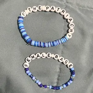 Blue Friendship Bracelet - Glass or Clay Bead options - Several sayings