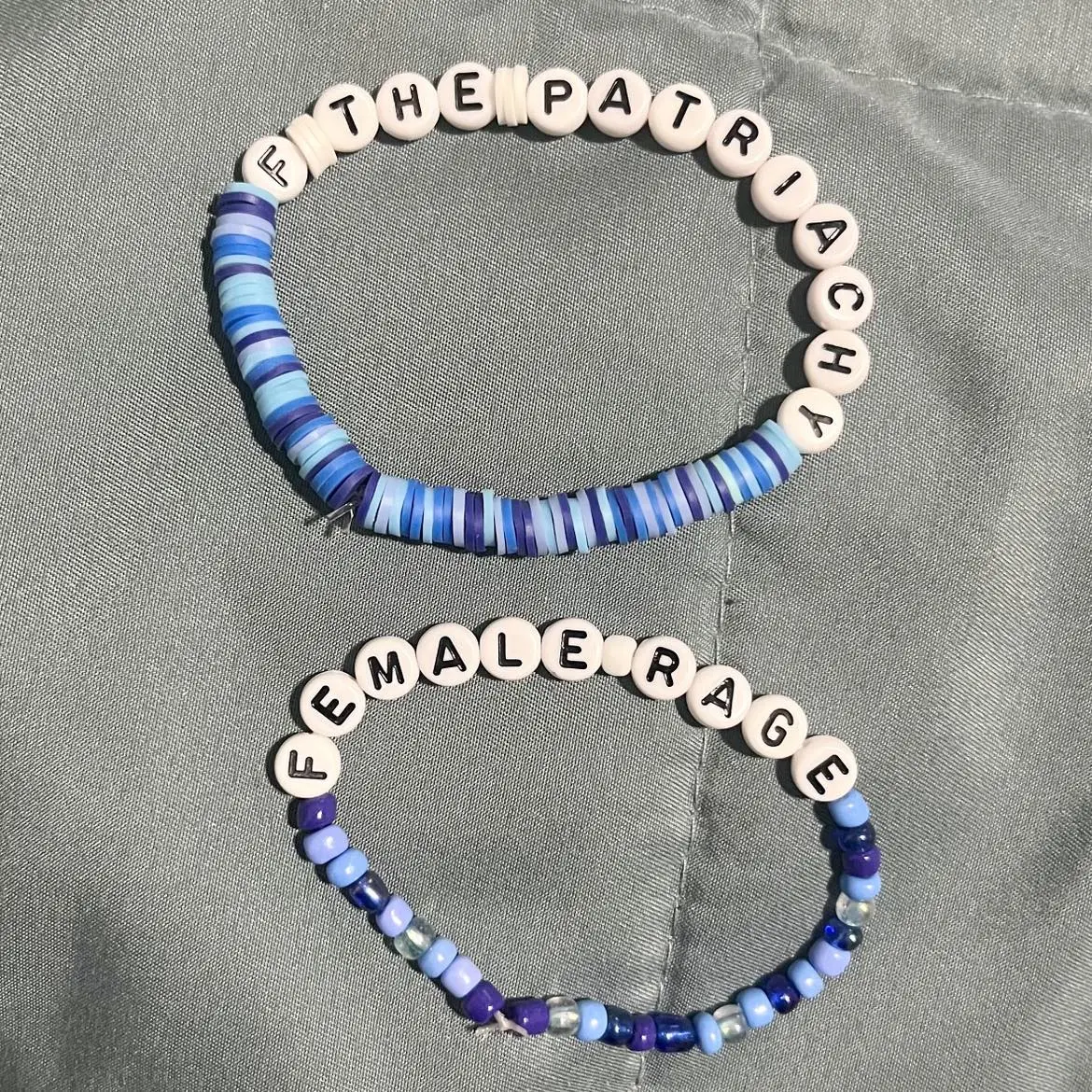 Blue Friendship Bracelet - Glass or Clay Bead options - Several sayings