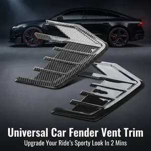 Universal Car Air Flow Fender no drill car mods Hood Intake Vent Cover Trim Carbon Fiber Side Wing Decals Body Shark Gill Ventilation Sticker door Waterproof Stylish Kit Skirts