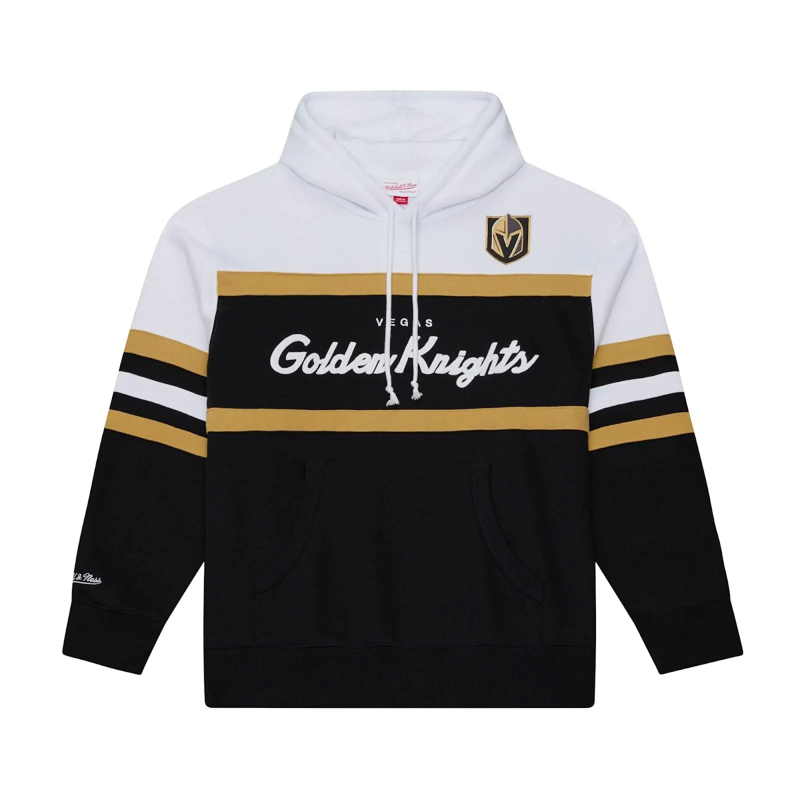 Vegas Golden Knights Black Head Coach Hoodie NHL Throwback Sweatshirt Fleece Vintage Fan Gear Mitchell & Ness