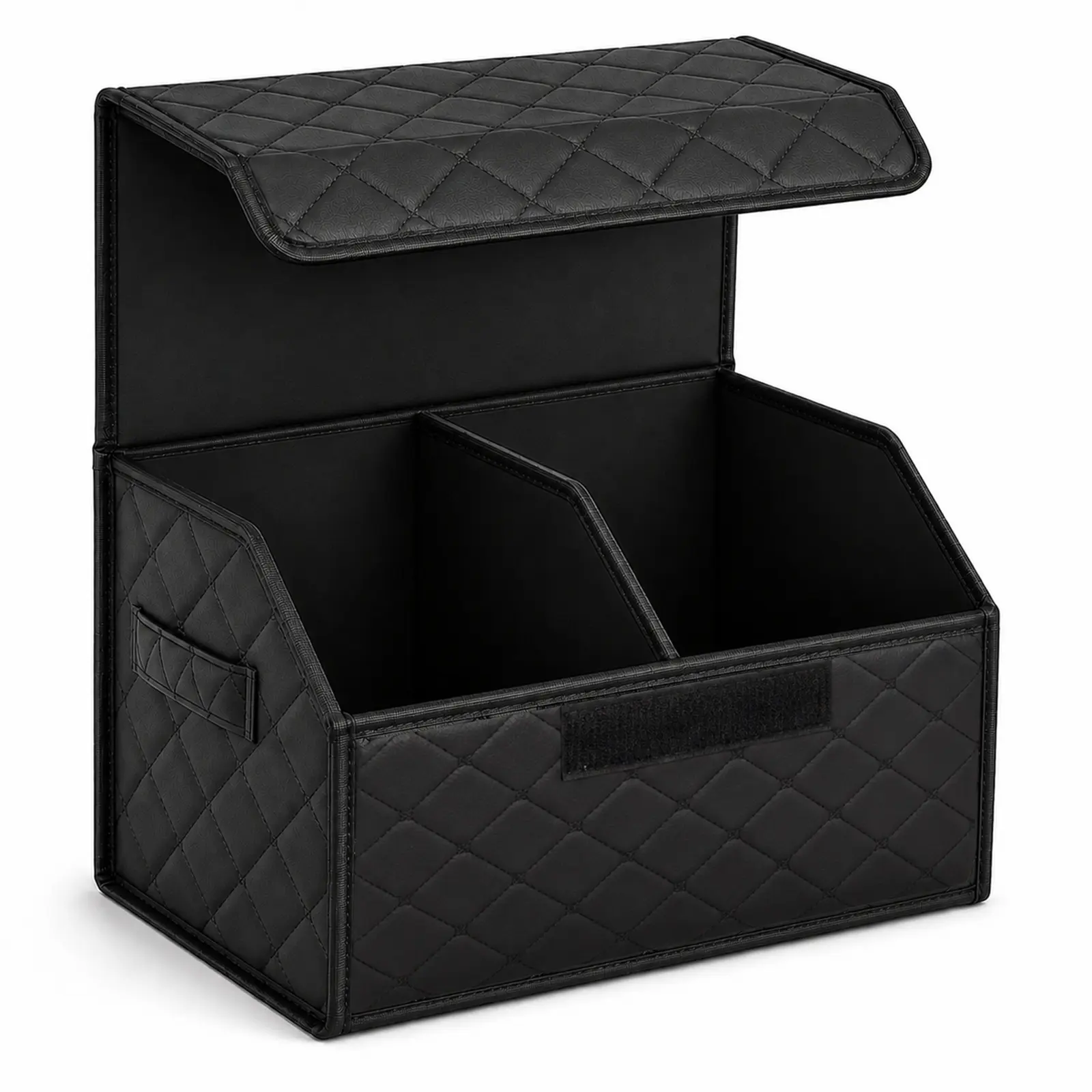 Car Trunk Organizer - Trunk Organizer & Storage SUV, PU Leather Foldable Trunk Organizer, Multi Compartment Adjustable Car Grocery Storage Box