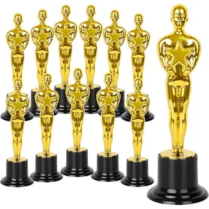 12 Pack 6 Inch Plastic Golden Statue Award Trophies for Party Decorations, Party Prizes, Game Prizes, Party Favors, School Awards and Appreciation Gifts