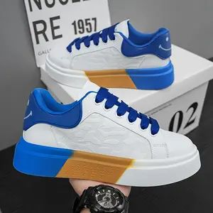 Shoes for Gentlemen Men'S Casual Sports Sneakers with Gradient Sole, Preppy Style Athletic Low Top Sneakers, Breathable Lace-Up Casual Shoes for Campus, Outdoor Running, All-Season Comfort