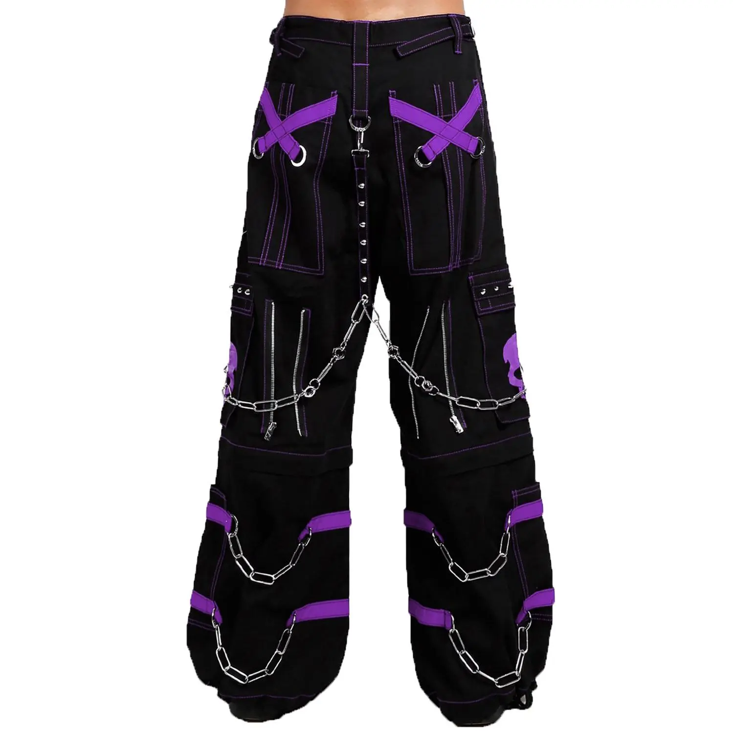 Tripp NYC Skull Bondage Pants [BLACK/PURPLE] - TikTok Shop