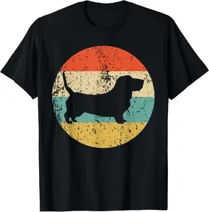 100% Cotton Basset Hound Shirt - Vintage Retro Basset Hound Dog T-Shirt T-Shirt for Men Women
