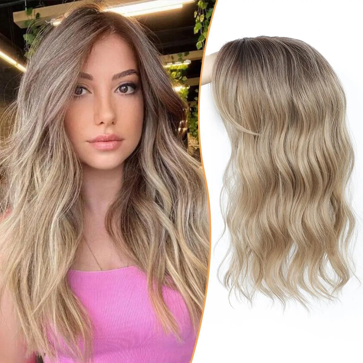 Medium Blonde dark root