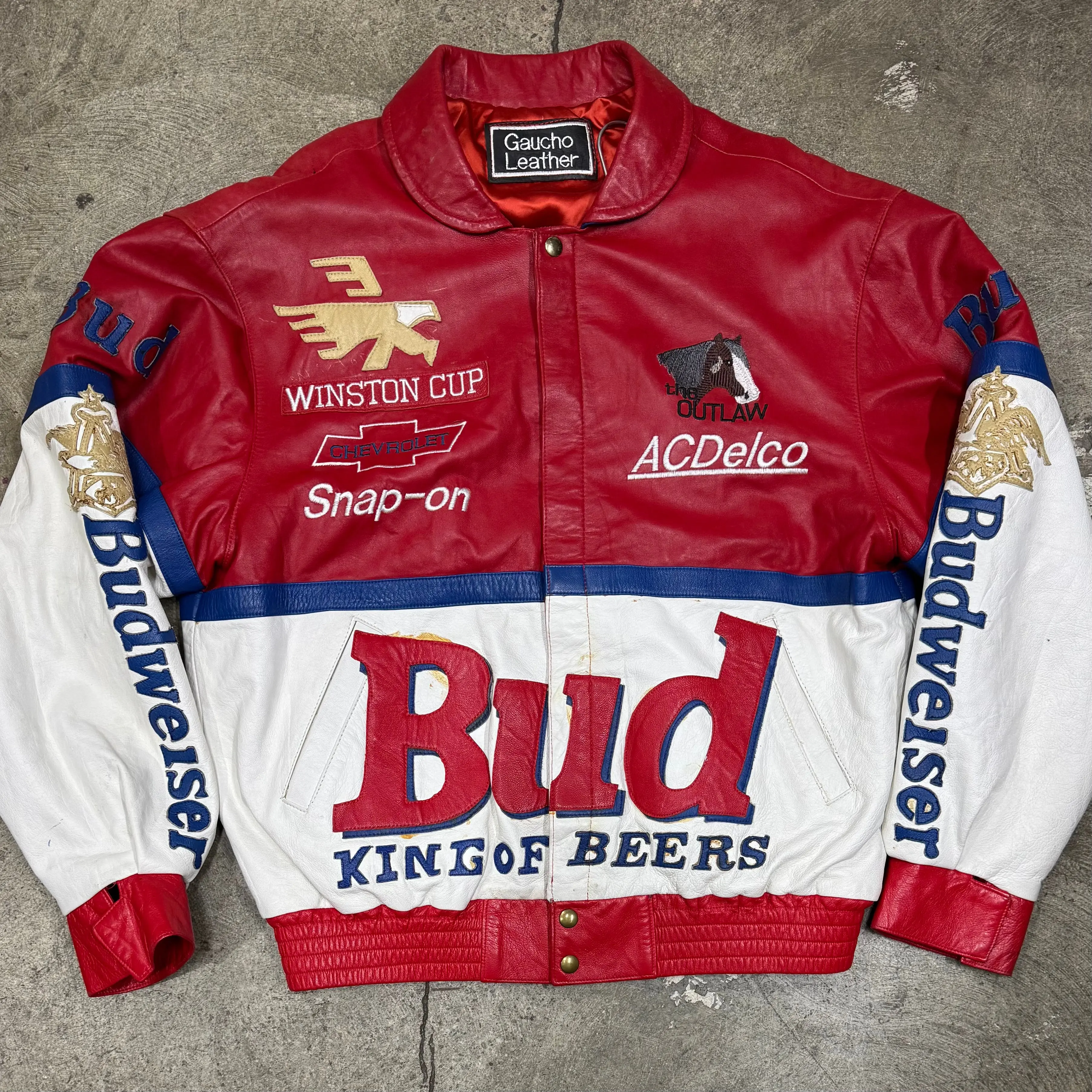 Vintage Budweiser Leather Jacket – 90s Beer Brand Streetwear