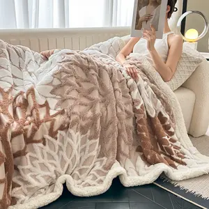 Plush Blanket Soft Warm Cozy Throw for Bed Sofa Office Camping Travel Use, Easy Care, Ideal for Sensitive Skin & Babies, Knitted Blanket