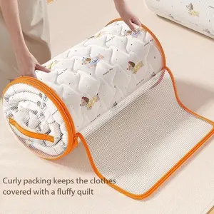 Round Cylinder Clothing & Quilt Storage Bag, Made of Durable PVC Material, Washable and Reusable, Ideal for Home Organization