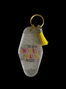 Holly Jolly Motel Keychain with Matching Tassel