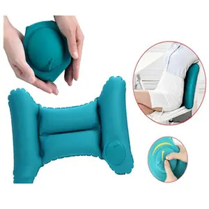 Inflatable Travel Lumbar Pillow, Adjustable Waist Back Support Cushion, Ideal for Long Flights, Comfortable Airplane Travel Aid