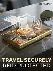 RFID Blocking Metal Card Holder, Side Open Design, Ultra-Thin Matte Finish, Unisex Pop-Up Card Case, Safe Storage, Fashion Accessory