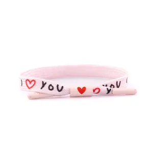 "I Love U" Printed Single Lace Bracelet