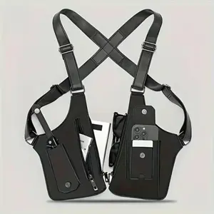 Universal tactical adjustable crossbody bag - anti-theft hidden storage space, lightweight and durable PU leather, multi-function pocket, adjustable shoulder straps and metal accessories, suitable for daily commuting, outdoor adventure and travel