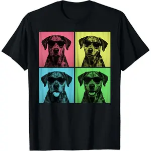 100% Cotton Catahoula Leopard Dog Pop Art Funny Dog Lover Photo Booth T-Shirt for Men Women