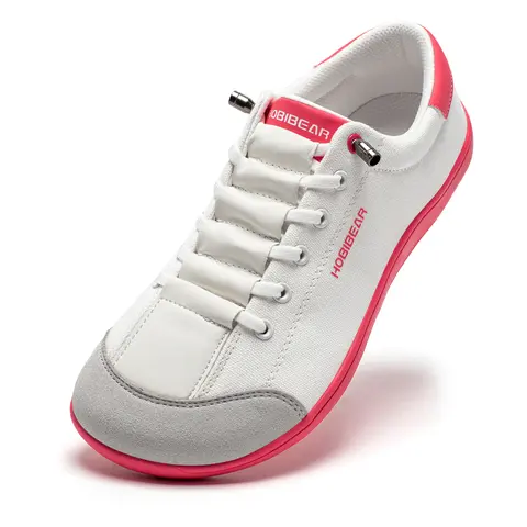 HOBIBEAR Women's Less Than Ankle Wide Toe Flat Casual Fabric Footwear Shoes - Trending Soft-Soled Durable 6.5 Wide Women's Laces Shoes for Spring Outdoor Walking