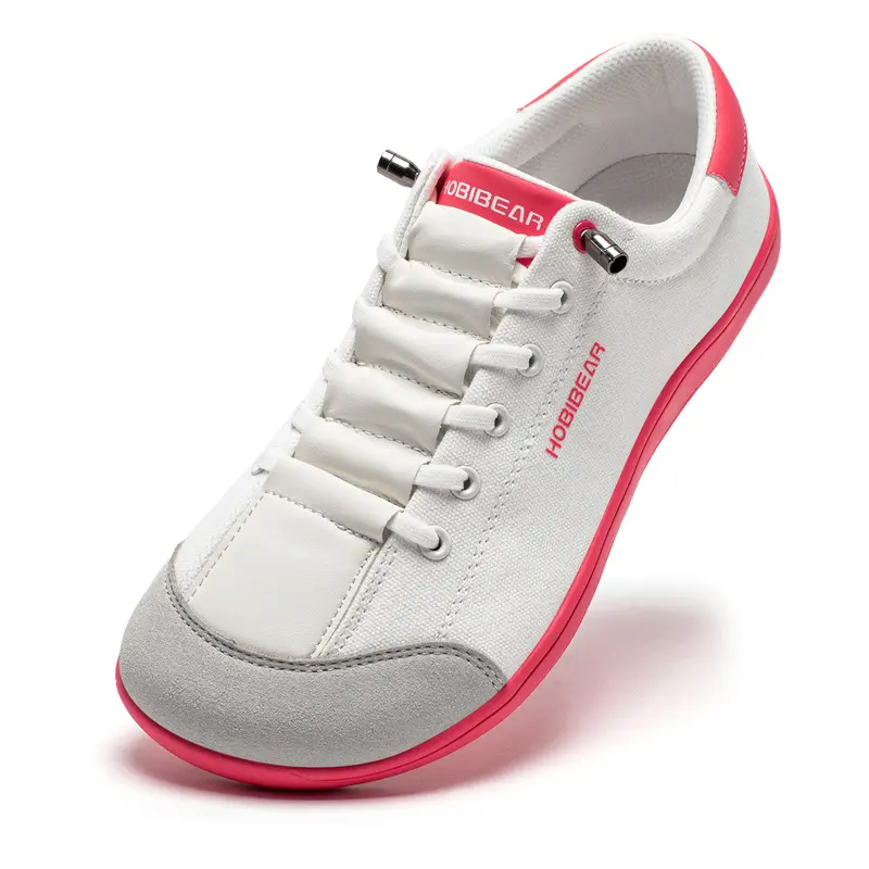 HOBIBEAR Women's Less Than Ankle Wide Toe Flat Casual Fabric Footwear Shoes - Trending Soft-Soled Durable 6.5 Wide Women's Laces Shoes for Spring Outdoor Walking