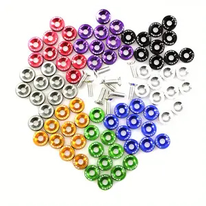 M6 Aluminum 10 Pcs/Pack Car Modified Hex Fasteners Fender Washer JDM Bumper Engine Body Screw Concave Screws