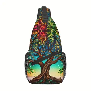 Crossbody Chest Hiking  Colorful Tree-of Life Shoulder Folding Large Capacity Fashion Durable Can Be Used For Shopping, Work, Leisure Travel Beach Fishing  Travel  For School Back Christmas Gifts backpack