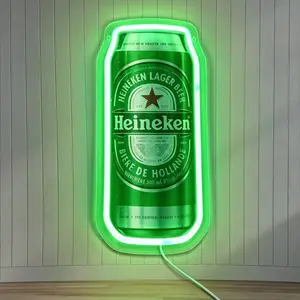 Heineken Neon Light Wall Mount, Atmosphere Lamp, USB Dimmable, Ideal for Gaming Room, Bar, Party, Gift, Restaurant Decor