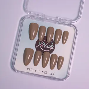 Xnails| Almond shape Simple Color Collection 10PCS Handmade Press on nails REUSABLE fake nails acrylic press nails
