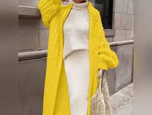 Sweaters Cardigan Thick Needle Loose Large Long Coat