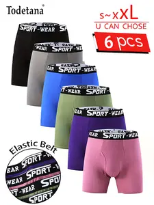 6 Pack Men's Boxer Briefs, Breathable Soft Underwear, Moisture-Wicking Comfort Fit, Multi-Color Stretch Shorts with Functional Fly, Everyday Wear, Gym, Running, All Season Essentials Gift for Men