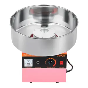 Commercial Cotton Candy Machine Electric Sugar Floss Maker Stainless Steel Pink