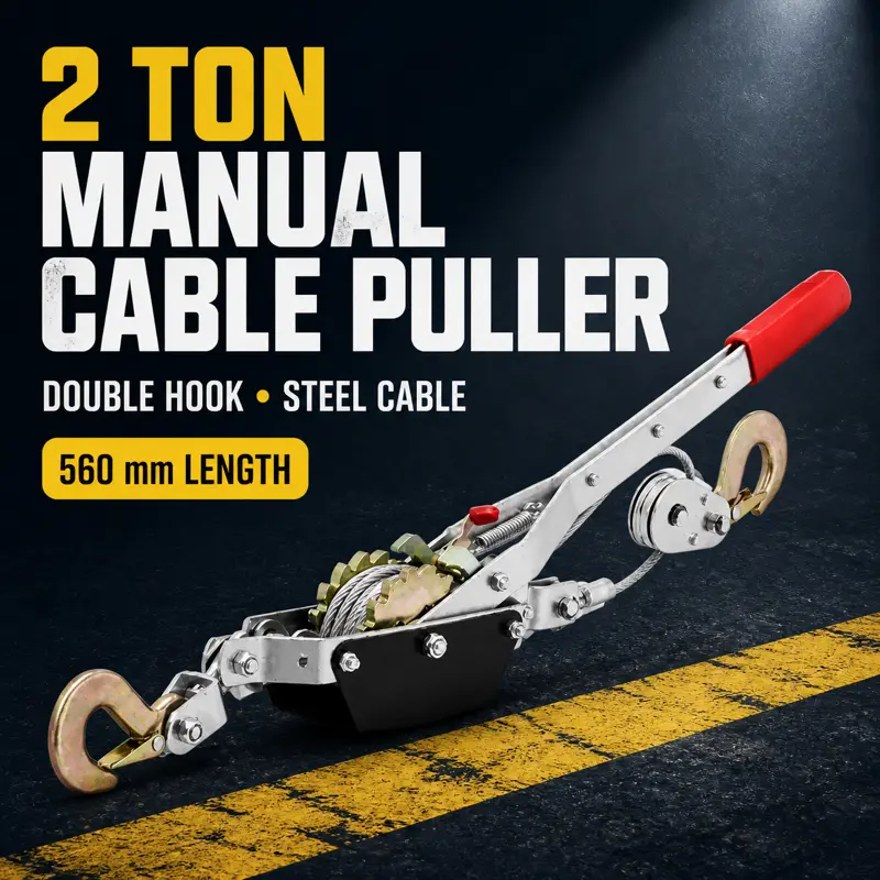 2-Ton Multi-Function Power Puller Come-Along Winch, 4000-LBS Capacity, 4 Work Settings, Heavy-Duty Dual-Hook Ratchet for Trailer Loading, Log Handling, Auto Garage Lift (Gifts for Men) Rope ratcheting straps