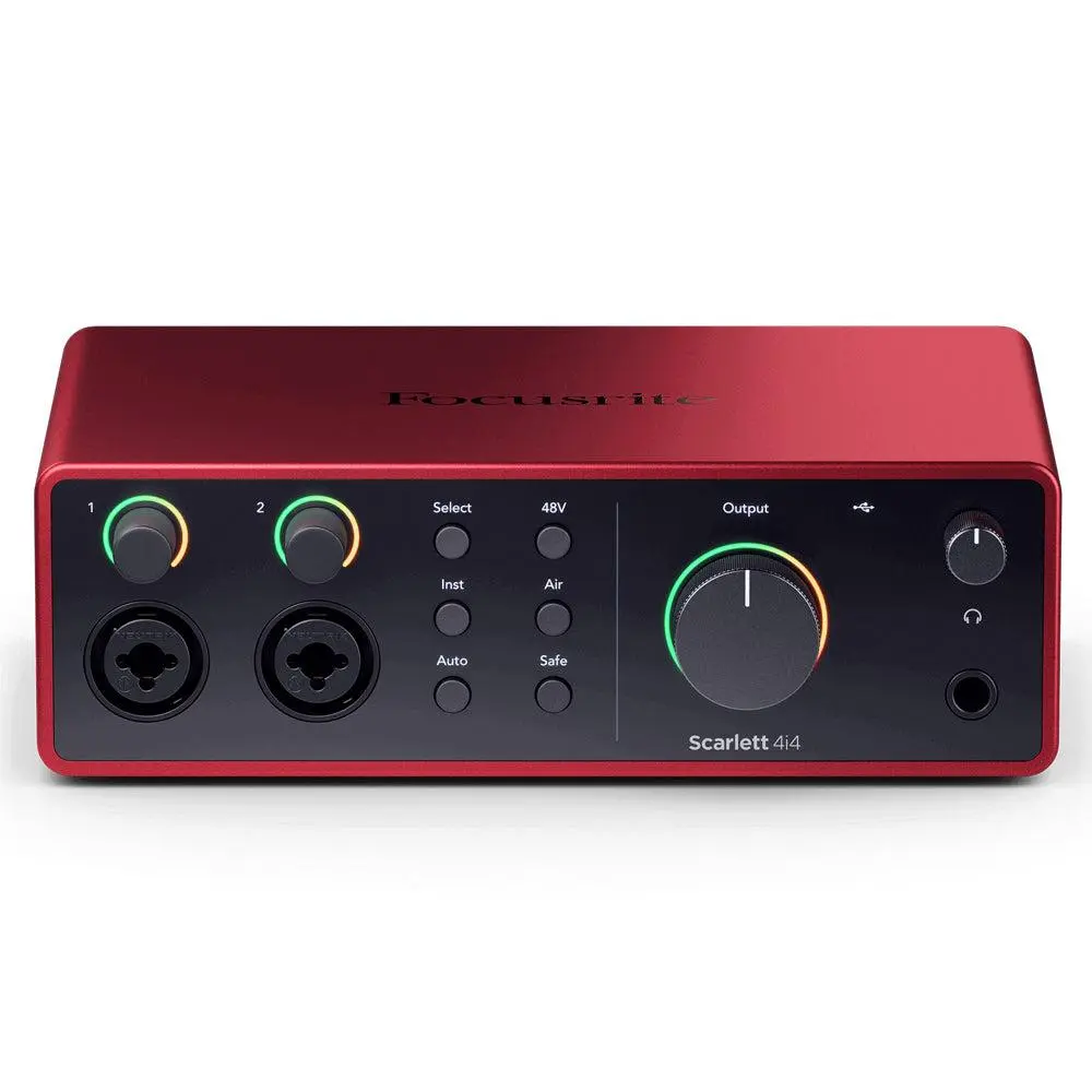 Focusrite Scarlett 4i4 4th Gen USB Audio Recording Interface - Digital Guitar Clip Device for Musical Instruments & Accessories