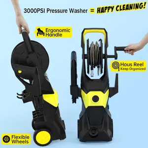 3000 PSI Electric Pressure Washer - 2.6 GPM, Foam Cannon, for Driveway, Patio, Fence & Car Cleaning