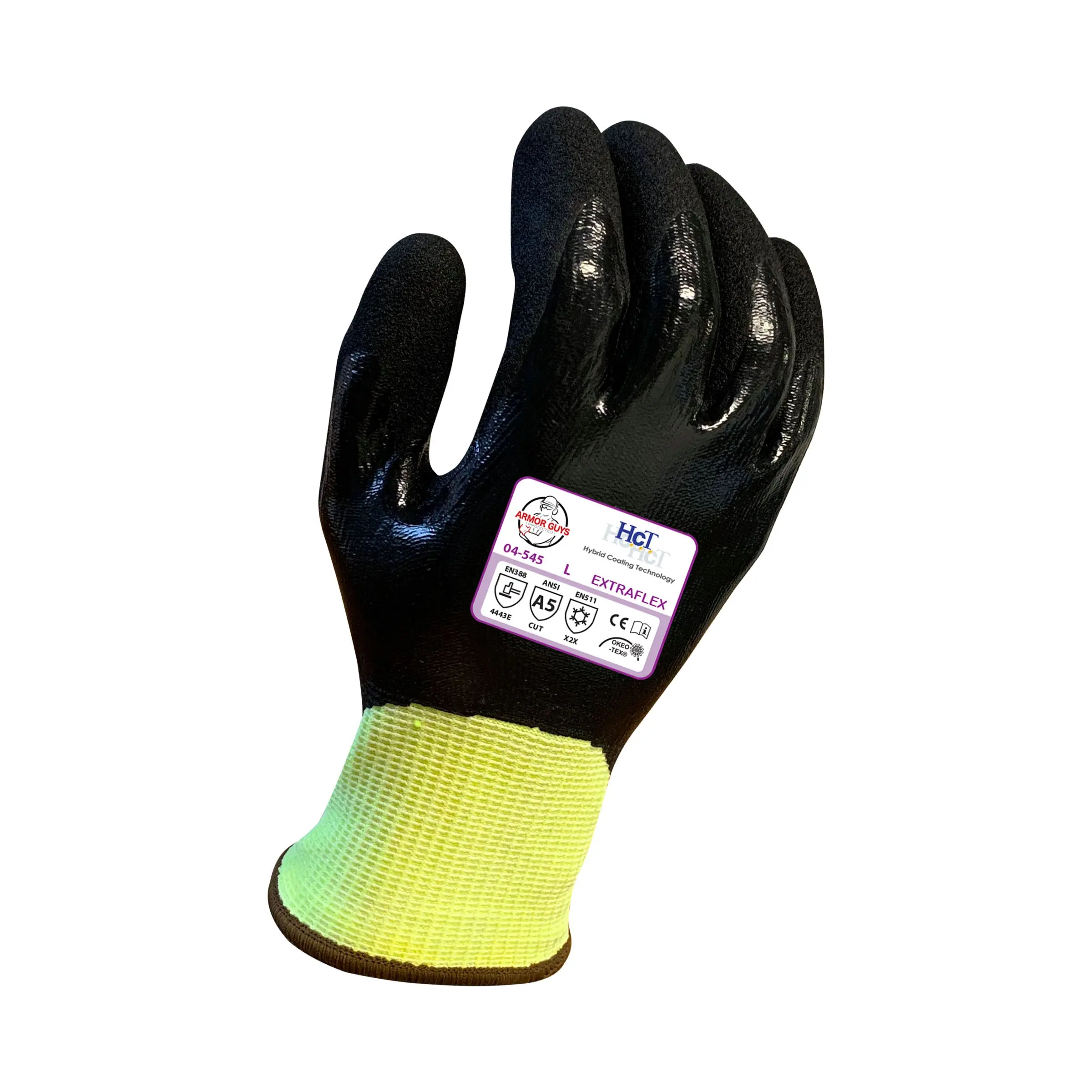 Extraflex Gloves 04-545 Black & Yellow with Comfortable Fit