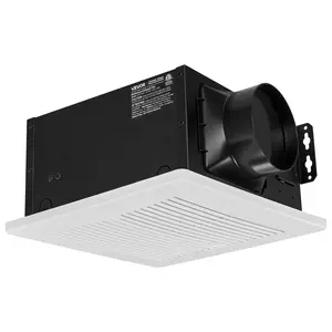 【DealsForYouDays】VEVOR Galvanized Steel Bathroom Ceiling Exhaust Fan, 110 CFM Vent, 1.5 Sones Low-Noise Premium Motor, 4-in Duct Interface, DIY-Friendly with Screws & Quick Connectors, White for Home Ventilation, Bathroom Exhaust Fan, 12.60 X 11.02 X 5.71