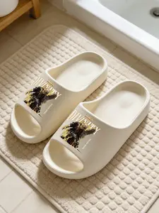 Fallen Angel Print Fashion Slippers, American Cool Style, Thick Sole Soft Bottom, Couple Home Outdoor Use, Wide Fit Eva Shoes