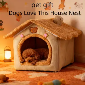 [Thickened] A gift for the dog. Dog bed. kennel. Pet nest. Pet bed. A warm, soft and comfortable indoor dog bed in winter. There is a soft cushion with thickened velvet inside. Can be disassembled and washed. A dog house suit