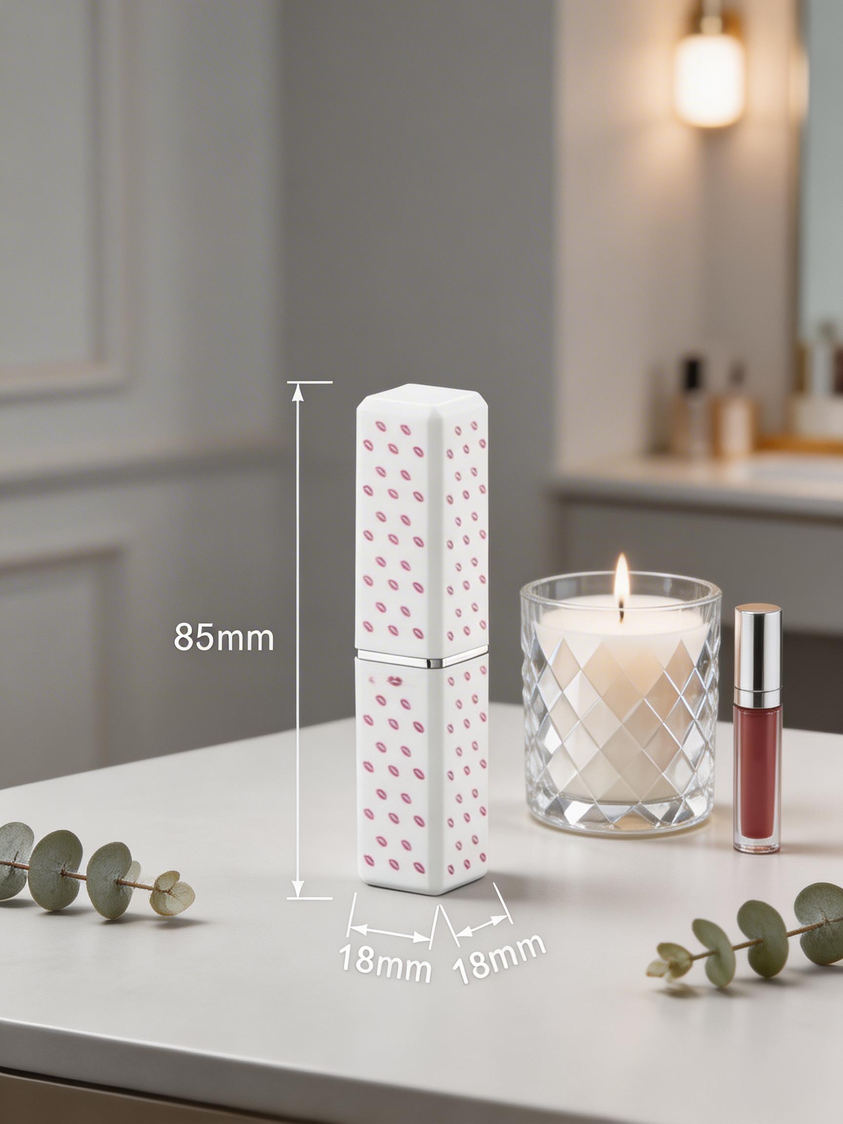 (Empty, No Gas Included)White Lipstick Lighter Fashion Lipstick Shape Portable Mini Refillable Lighter for Women Cute Novelty Design Empty No Gas Included