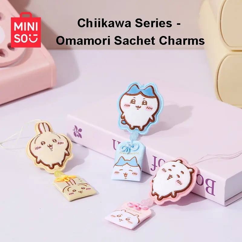 [back to school]MINISO Chiikawa Series Omamori Sachet Charms, Cute Cartoon Fragrance Pouches with Long-Lasting Fresh Scent, Portable Hanging Aroma Ornament for Backpacks & Rooms, Lovely Surprise Collectible Gift for Chiikawa Fans