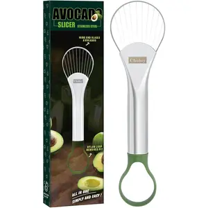 Well Made Stainless Steel Avocado Slicer Pit Remover Cutter Peeler Pitter Tool Cuts Thin Slices Ideal Holiday Gift