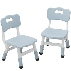Height Adjustable Plastic Kids Chair, Non Slip Stackable Toddler Seating for Home, Daycare or Study Area, Durable Childrens Furniture for Ages 2-8