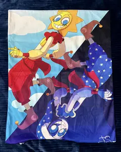 FNAF Security Breach Sun and Moon, Ruined Eclipse and Lunar Pillow Covers/Cases - Soft Cotton and Polyester Blend, 20in x 26in, Fade Resistant, Cute and Kawaii Print Design