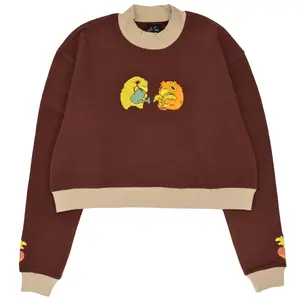 Brown Farming Mock Neck Sweater