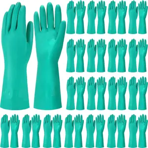 20 Pairs Chemical Resistant Gloves Thick Nitrile Gloves Bulk for, Resist Acid, Alkali and Oil (Large)
