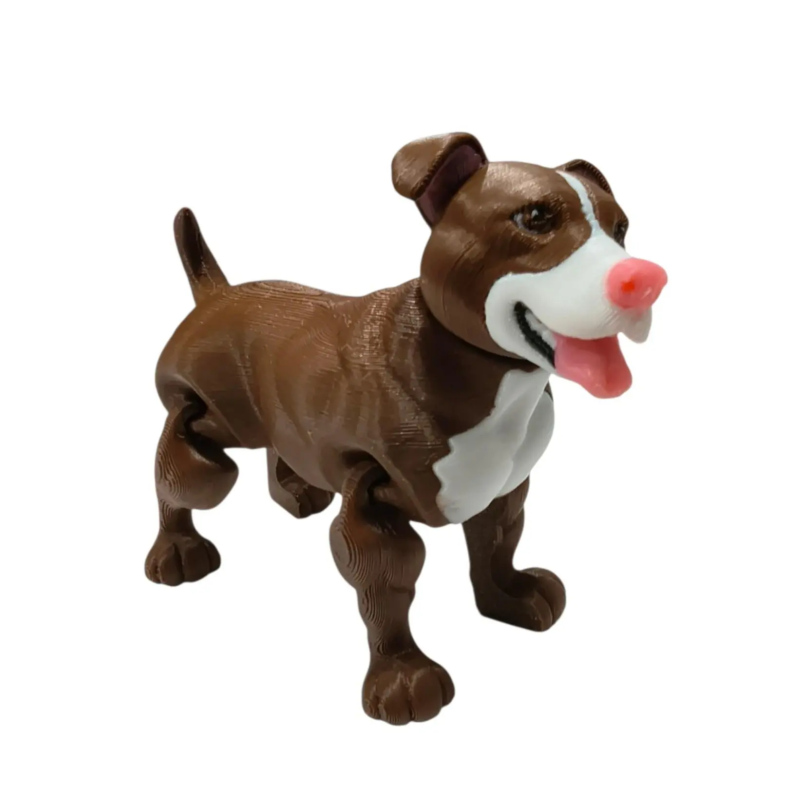 Pitbull Dog 3D Printed Articulating Figurine for Home Decor
