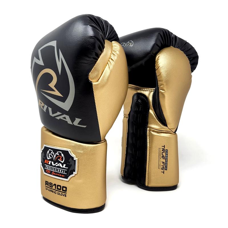 RIVAL Boxing RS100 Pro Lace-Up Sparring Gloves, Ergonomic True Fist Construction