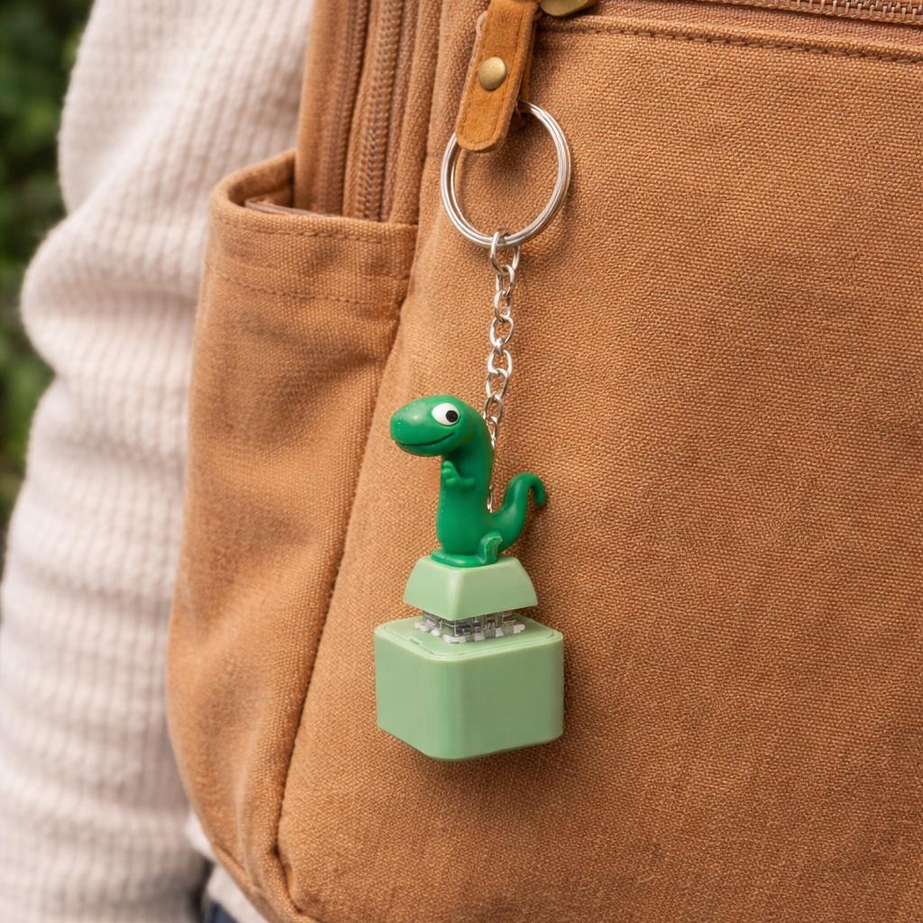 Lizard Sound Button Keychain, Rechargeable LED Light-Up Prank Toy, Funny Squeaky Lizard Fidget Toy, Stress Relief Gift For Kids Adults